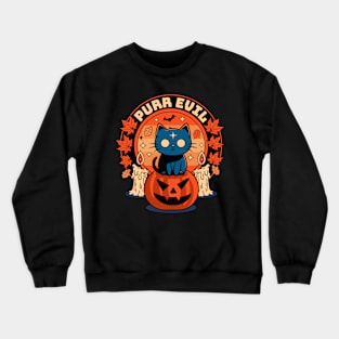 Purr Evil Halloween Cat Crewneck Sweatshirt